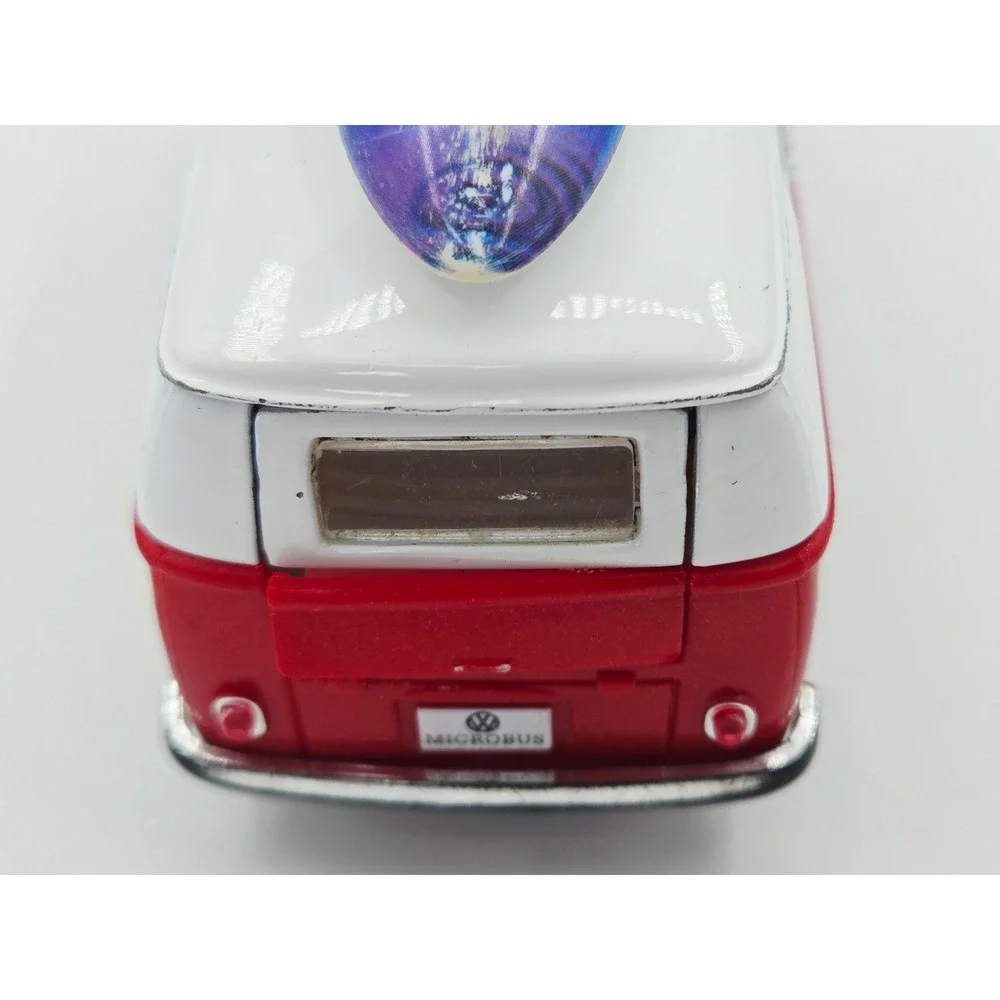 KINSMART 1:32 Volkswagen Microbus Diecast Love Peace Hippie Van with Surfboard